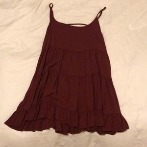 Brandy Melville Maroon Ruffled Dress